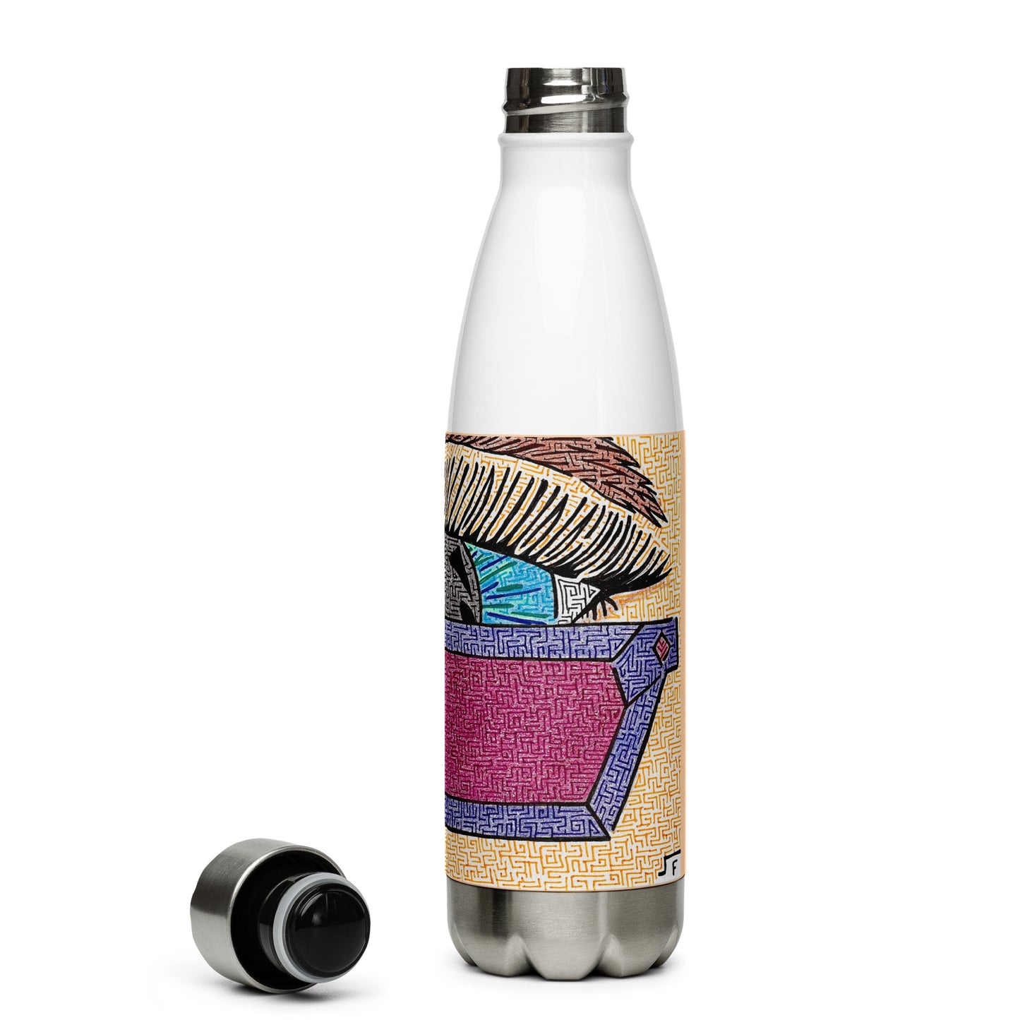 Eye Pop-Art Maze Stainless Steel Water Bottle