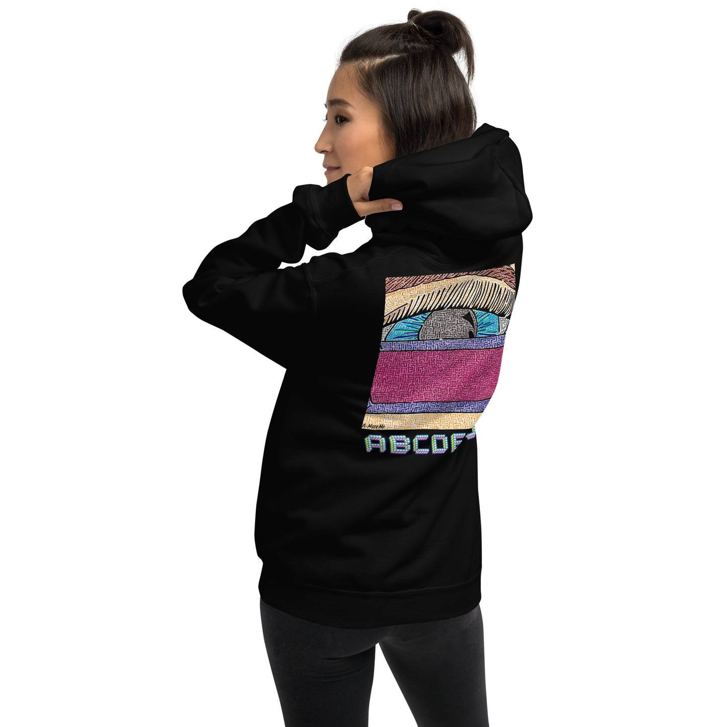 Unisex Eye Pop-Art ABCDE-FU Maze Hoodie