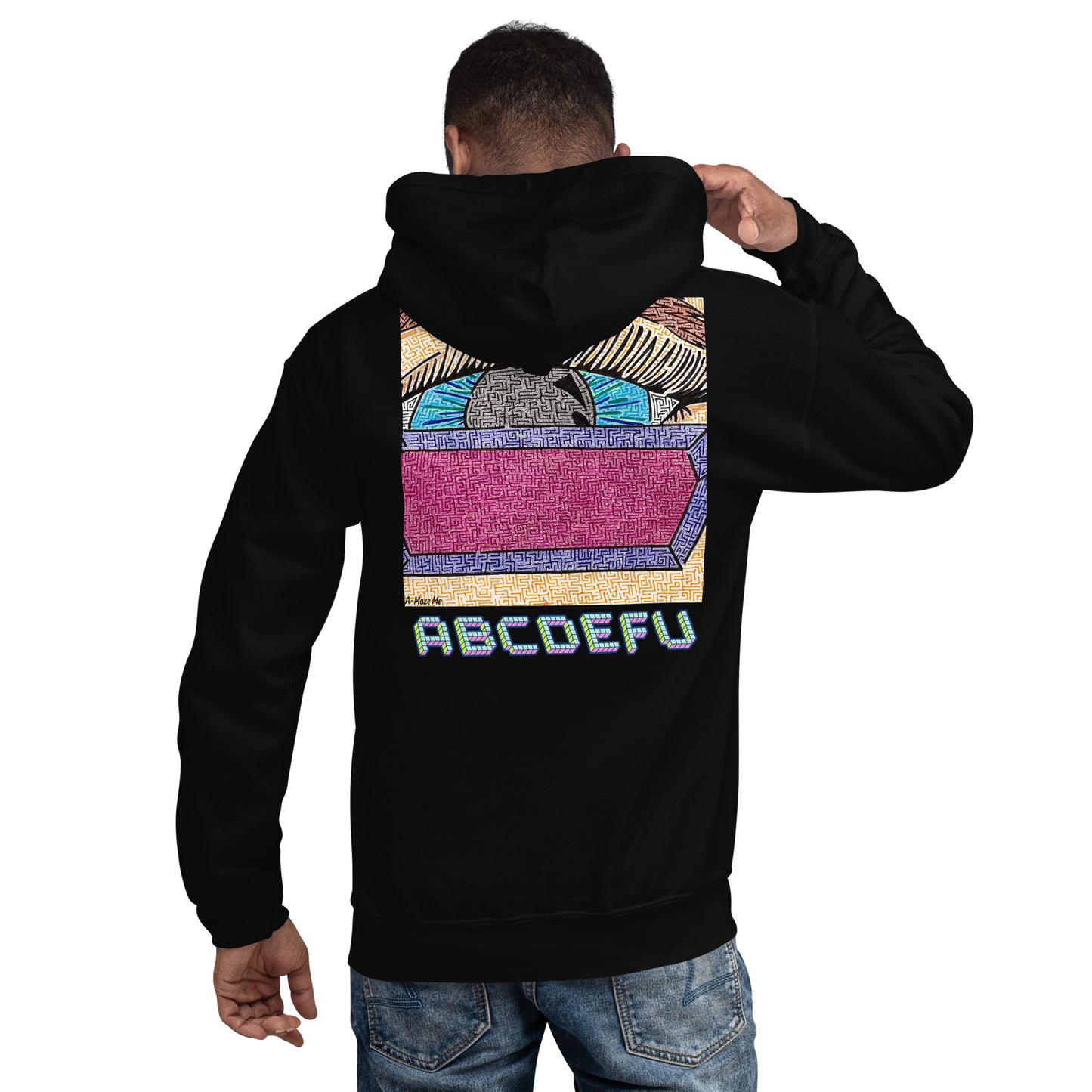 Unisex Eye Pop-Art ABCDE-FU Maze Hoodie