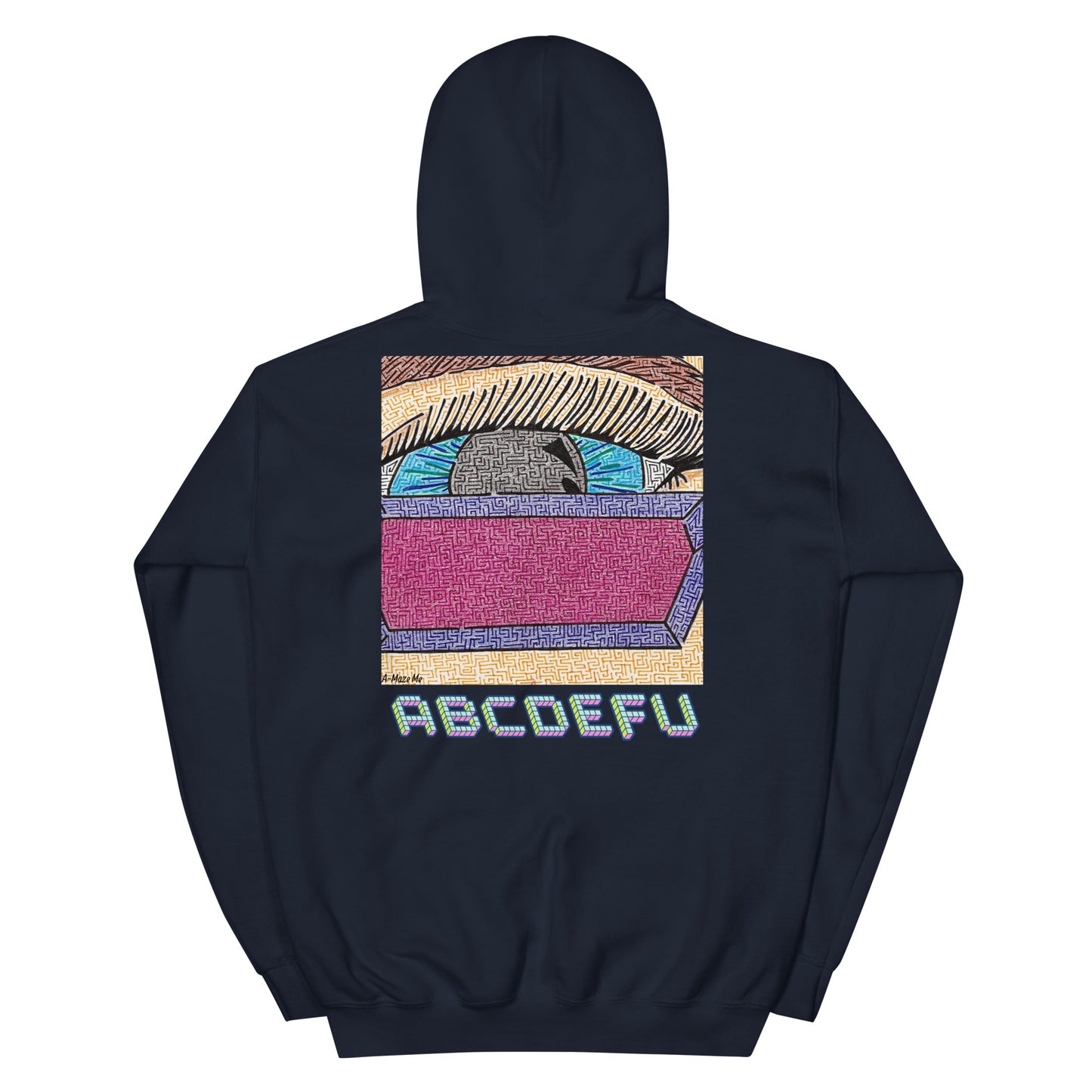 Unisex Eye Pop-Art ABCDE-FU Maze Hoodie